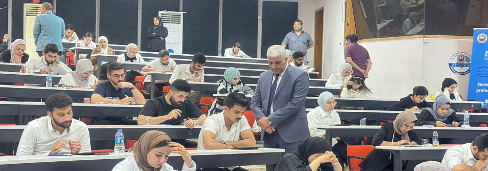 مشاركة طلبة المرحلة السادسة في الامتحان التقويمي الشامل لمادة طب الاطفال