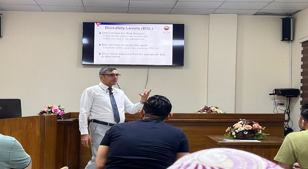 كلية الطب تقيم ورشة عمل تحت عنوان السلامة و الامن البايولوجي