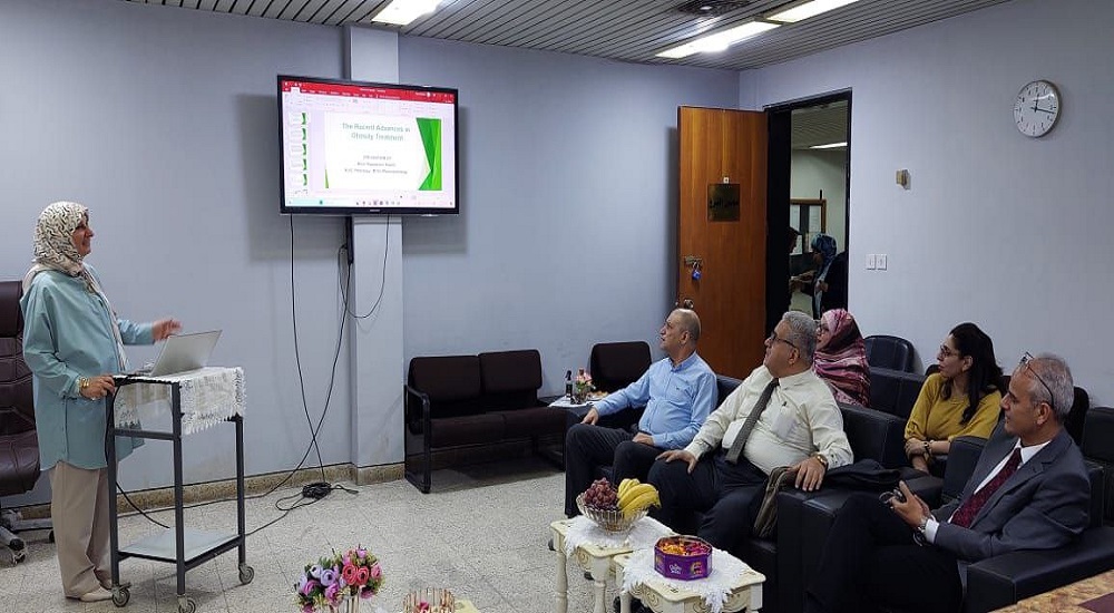 يقيم فرع علم الادوية  ورشة عمل حضورية بعنوان : ( أحدث المستجدات في علاج السمنة ) 