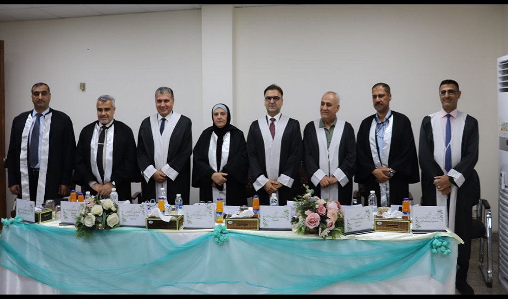 مناقشة طالب الدكتوراه ئامانج زرار حسن في فرع الكيمياء و الكيمياء الحياتية في كلية طب النهرين