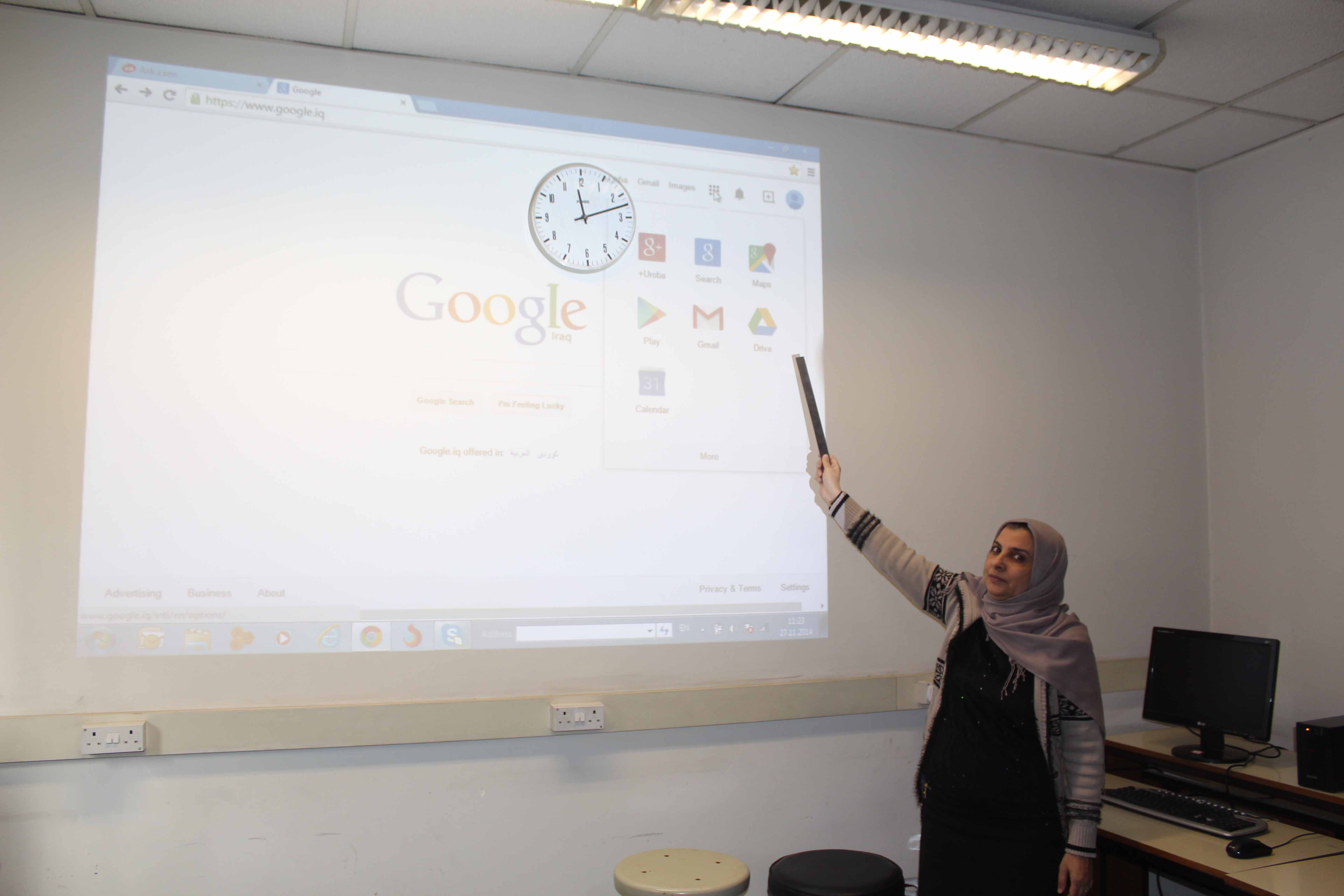 دورة للأنترنت والإيميل في وحدة الحاسبات ........................ وحدة الأعلام 