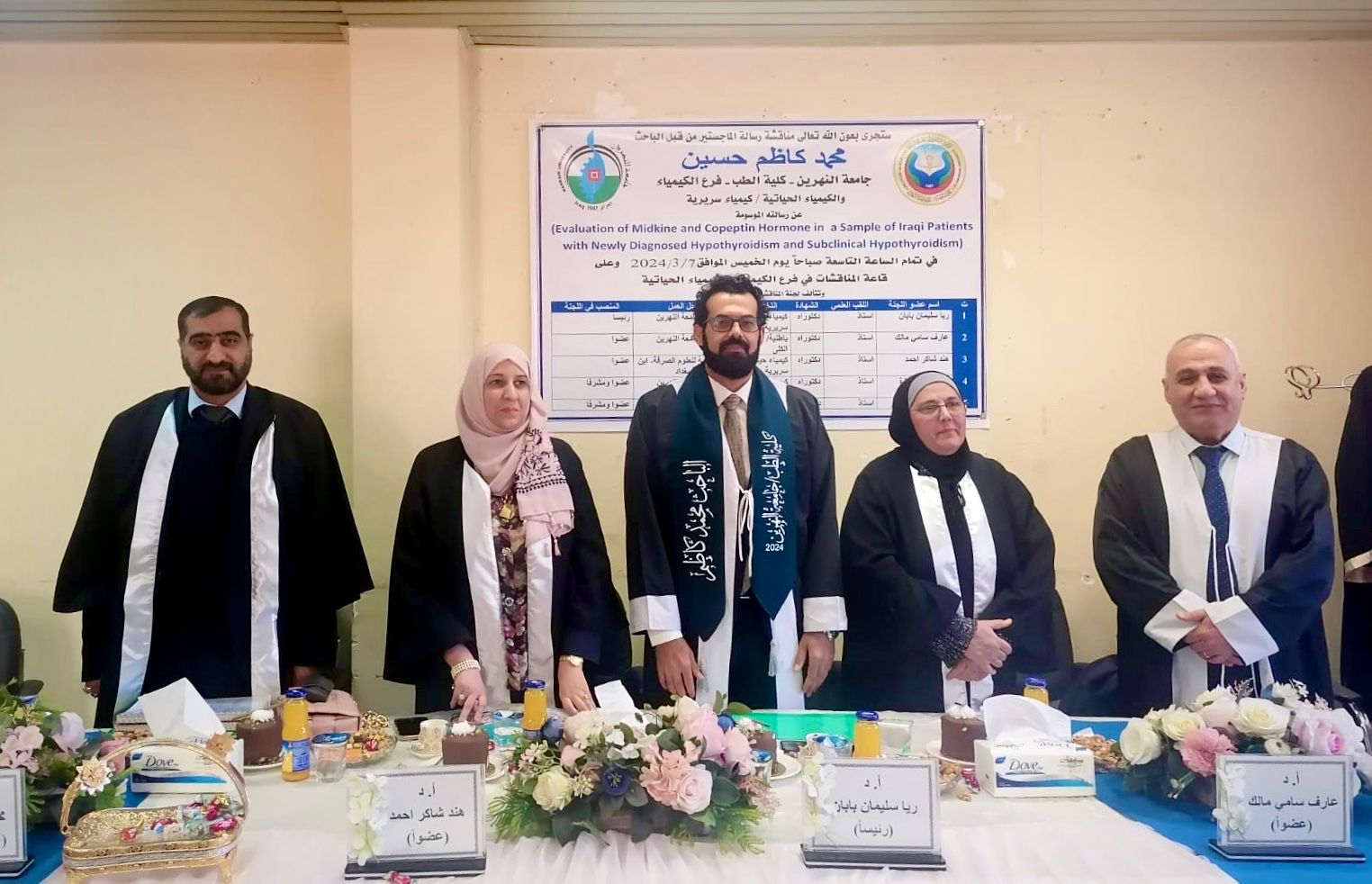 مناقشة طالب الماجستير (محمد كاظم حسين)